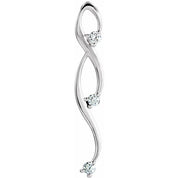 14K White 3/8 CTW Natural Diamond Pendant