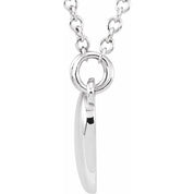14K White Heart 18" Necklace