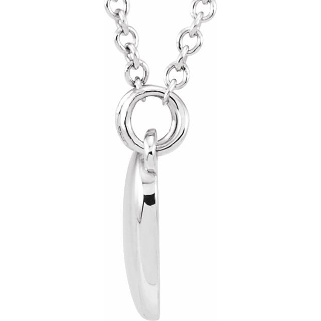 14K White Heart 18" Necklace