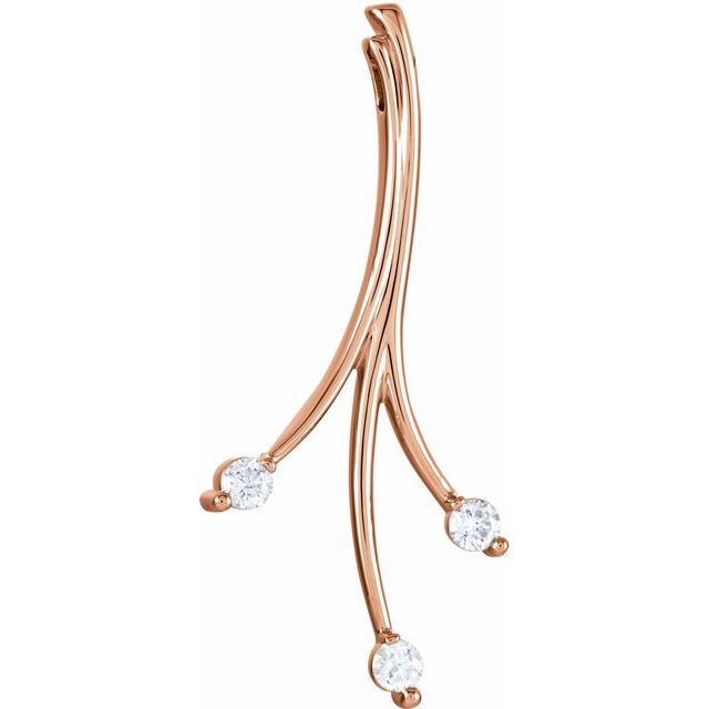 14K Rose 3/8 CTW Natural Diamond Freeform Pendant