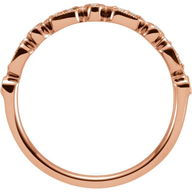 14K Rose Gold 1/8 CTW Natural Diamond Stackable Ring - Elegant Design