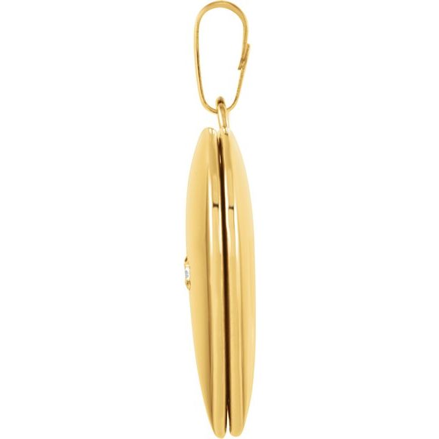 14K Yellow .02 CT Natural Diamond Heart Locket