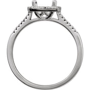 Sterling Silver 7 mm Round .015 CTW Natural Diamond Semi-Set Ring