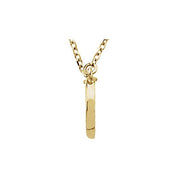 14K Gold Block Font Initial Necklace 16" in Rose Yellow & White