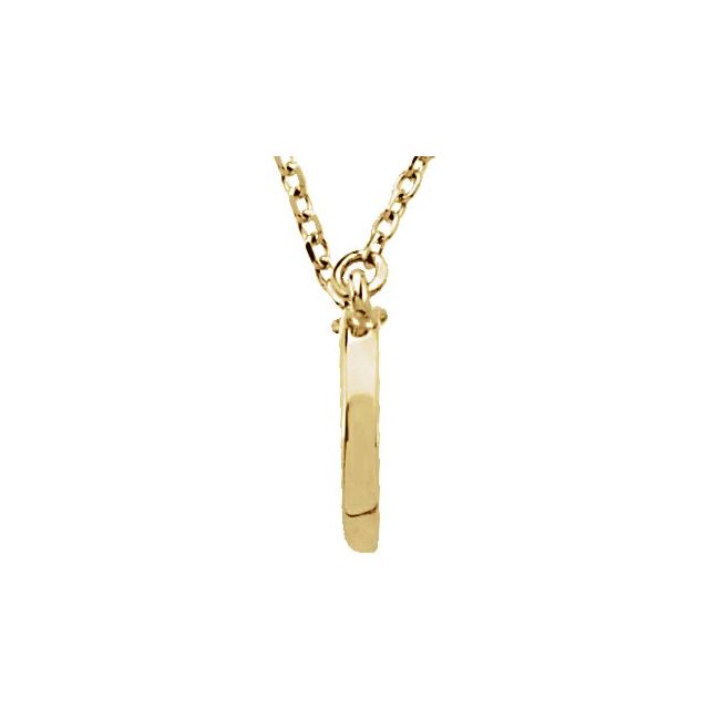 14K Gold Block Font Initial Necklace 16" in Rose Yellow & White