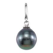 14K White Cultured Gray Tahitian Pearl Charm
