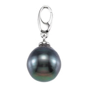 14K White Cultured Gray Tahitian Pearl Charm