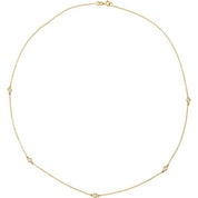 14K Lab-Grown Diamond 3-Station and 5-Station 18" Necklace with CTW Options