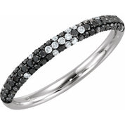 Black Rhodium-Plated 14K White 3/8 CTW Natural Black & White Diamond Micro Pave Ring