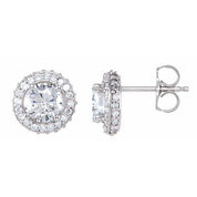 14K White 1 1/3 CTW Natural Diamond Earrings