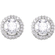 14K White 1 7/8 CTW Natural Diamond Earrings