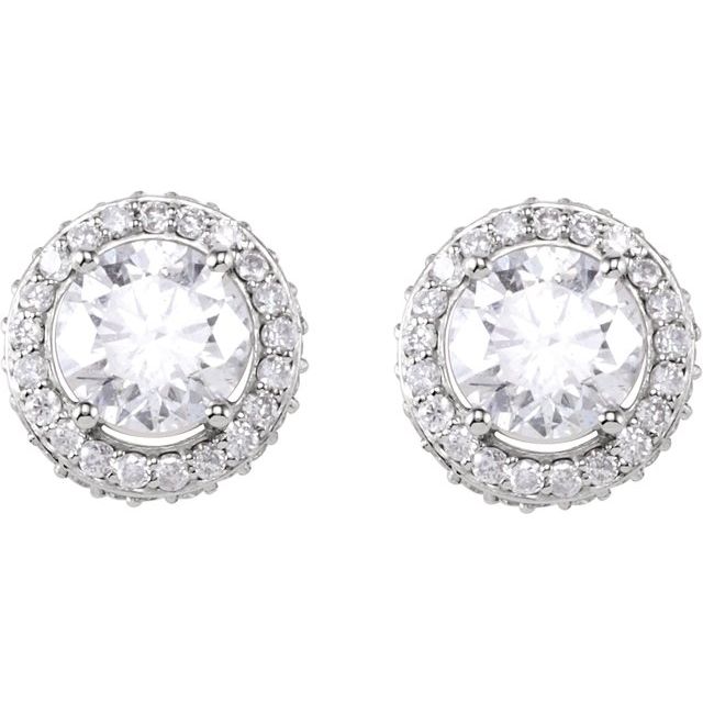 14K White 1 7/8 CTW Natural Diamond Earrings