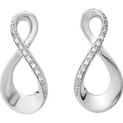 14K White .08 CTW Natural Diamond Infinity-Inspired Earrings