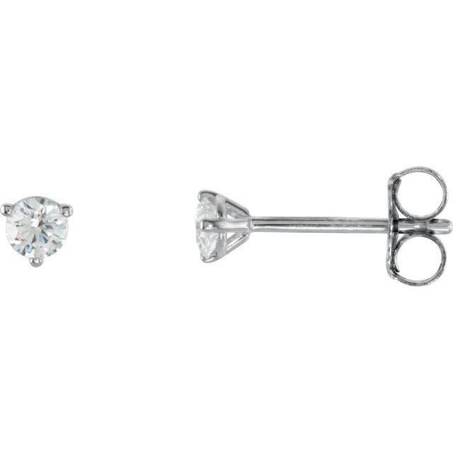 18K White 1/5 CTW Natural Diamond Stud Earrings
