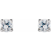 14K White 2.5 mm Natural White Sapphire Stud Earrings