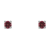 14K White 2.5 mm Natural Pink Tourmaline Stud Earrings