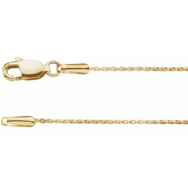 14K Yellow Gold 0.8 mm Wheat 24" Chain - CH1021
