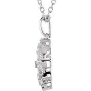 Sterling Silver .08 CTW Natural Diamond 18" Necklace