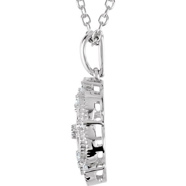 Sterling Silver .08 CTW Natural Diamond 18" Necklace
