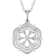 Sterling Silver .08 CTW Natural Diamond 18" Necklace