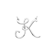 Sterling Silver Script Initial K 16" Necklace