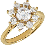 14K Yellow 1 3/4 CTW Natural Diamond Cluster Ring