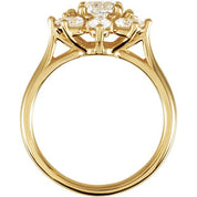 14K Yellow 1 3/4 CTW Natural Diamond Cluster Ring