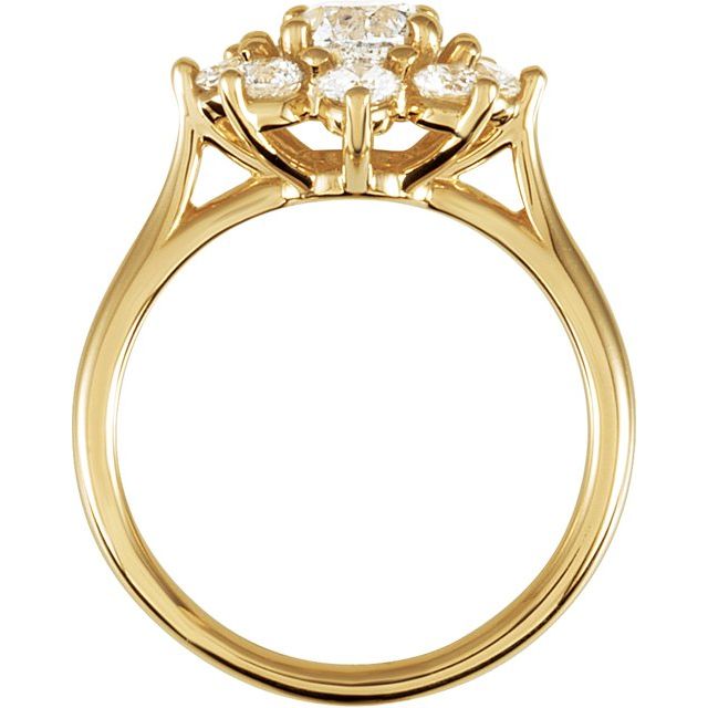 14K Yellow 1 3/4 CTW Natural Diamond Cluster Ring