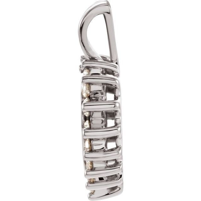 14K White 1/3 CTW Natural Diamond Heart Pendant