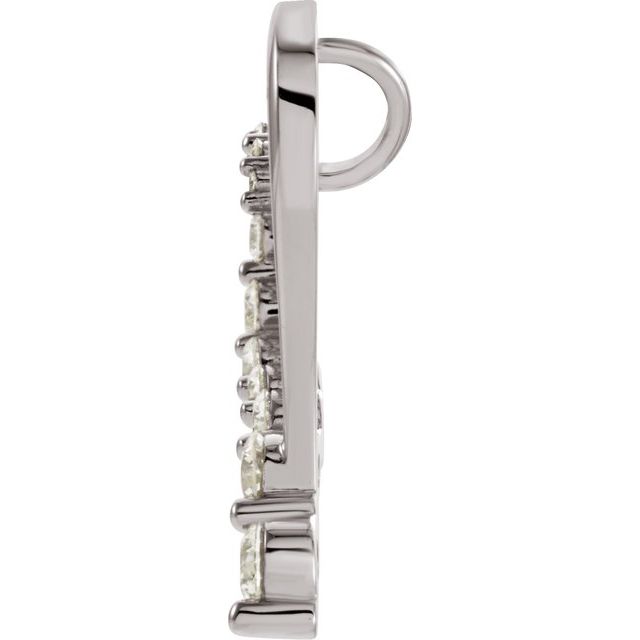 14K White Journey 1 CTW Natural Diamond Heart Pendant
