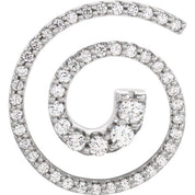 18K White 1 1/8 CTW Natural Diamond Journey Spiral Pendant