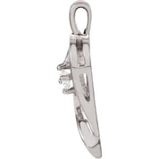 14K White 1/10 CT Natural Diamond Heart Pendant