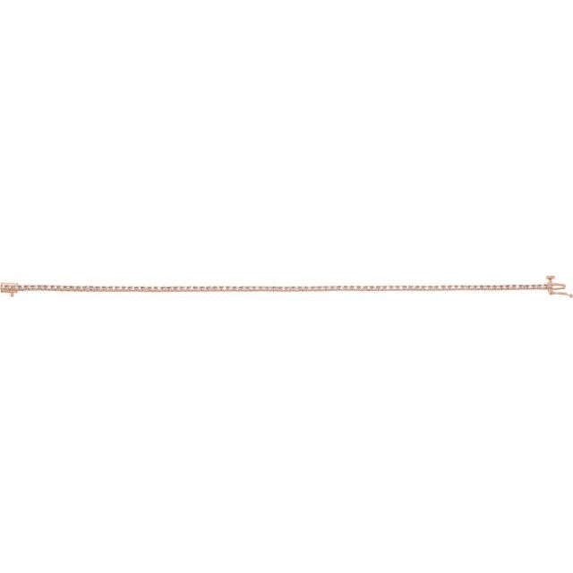 14K Rose 7/8 CTW Natural Diamond Line 7 1/4" Bracelet