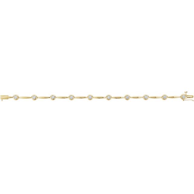 14K Yellow 1 CTW Natural Diamond Line 7 1/2" Bracelet