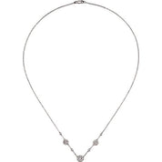 14K White 1/2 CTW Natural Diamond Station 18" Necklace