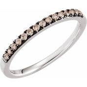 14K White 1/5 CTW Brown Diamond Stackable Ring - 651523:60001:P