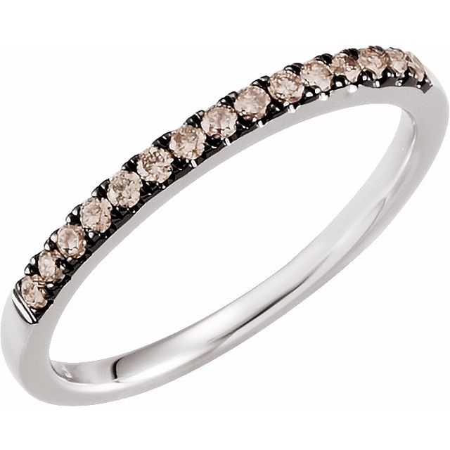 14K White 1/5 CTW Brown Diamond Stackable Ring - 651523:60001:P