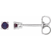 14K White 2.5 mm Lab-Grown Alexandrite Stud Earrings