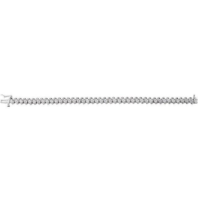 14K White 3 1/3 CTW Natural Diamond Line 7" Bracelet