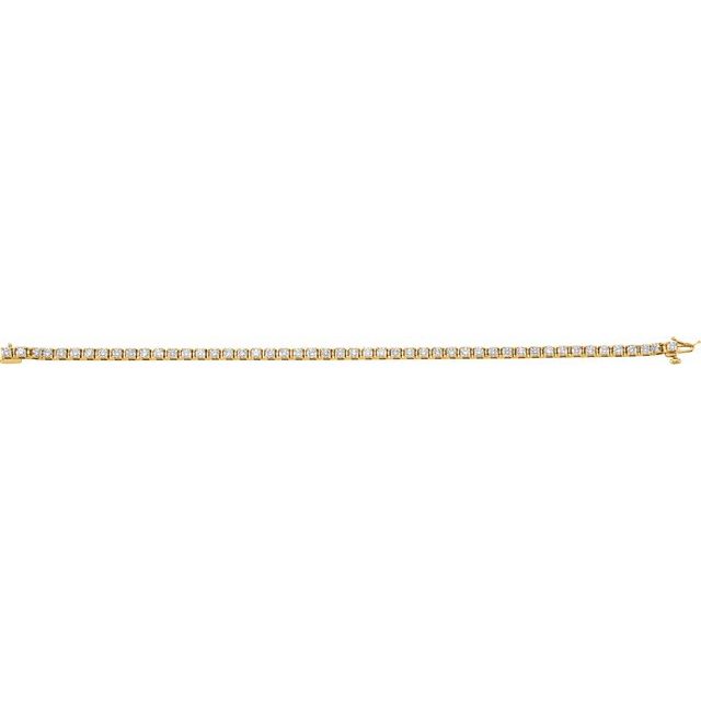 14K Yellow 3 3/8 CTW Natural Diamond Line 7" Bracelet