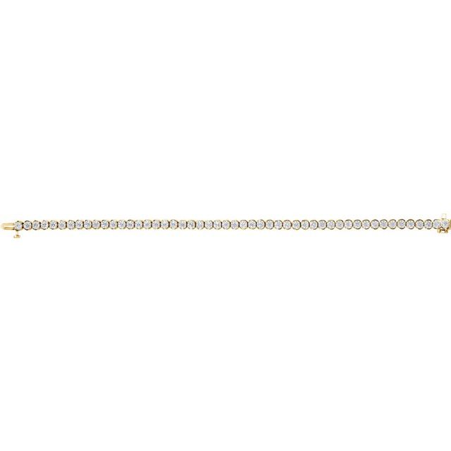 14K Yellow 3 1/6 CTW Natural Diamond Line 7 1/4" Bracelet