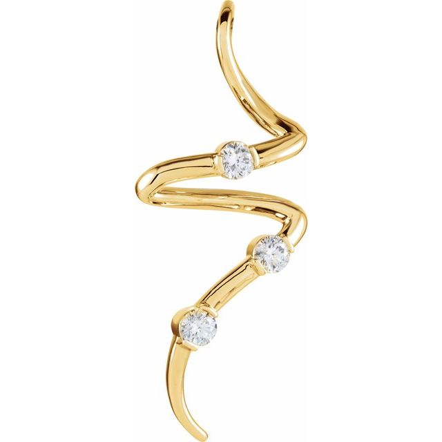 14K Yellow 3/8 CTW Natural Diamond Three-Stone Pendant