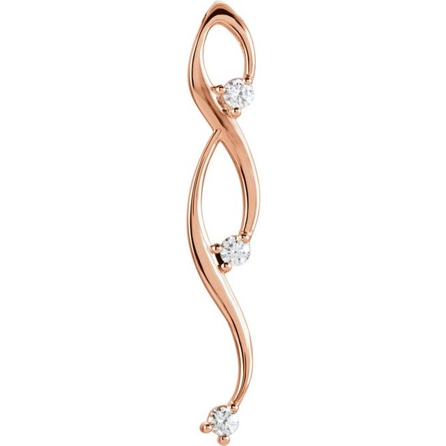 14K Rose 3/8 CTW Natural Diamond Pendant