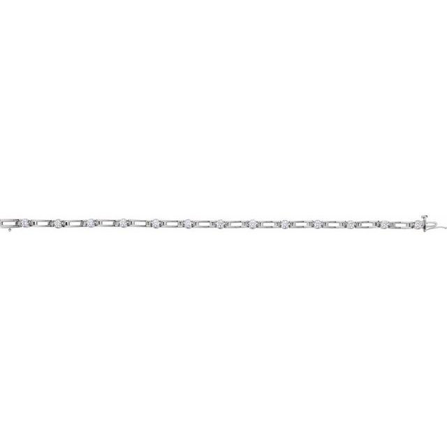 14K White 1 1/3 CTW Natural Diamond Line 7 1/2" Bracelet