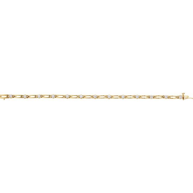14K Yellow 1 1/3 CTW Natural Diamond Line 7 1/2" Bracelet