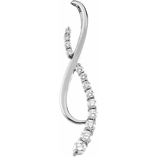 14K Yellow 3/4 CTW Natural Diamond Journey Pendant