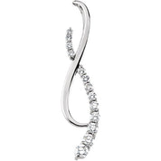 14K White 3/4 CTW Natural Diamond Journey Pendant
