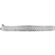 14K White 3 CTW Natural Diamond Pave Bangle 7" Bracelet