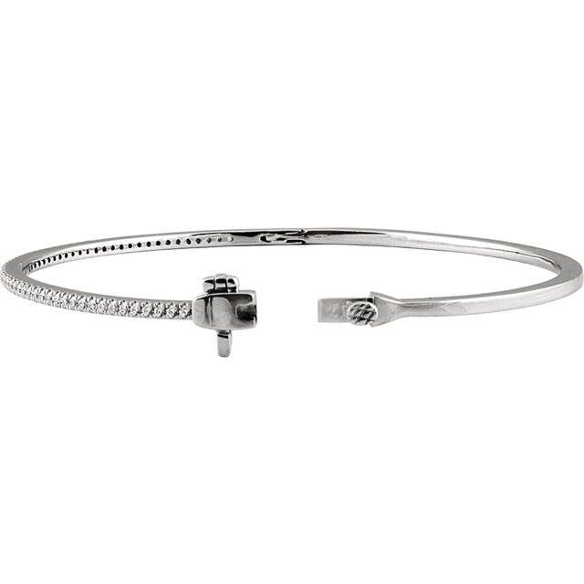 14K White 1/2 CTW Natural Diamond Pave 7" Bracelet