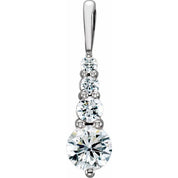 Platinum 1 CTW Natural Diamond Journey Pendant